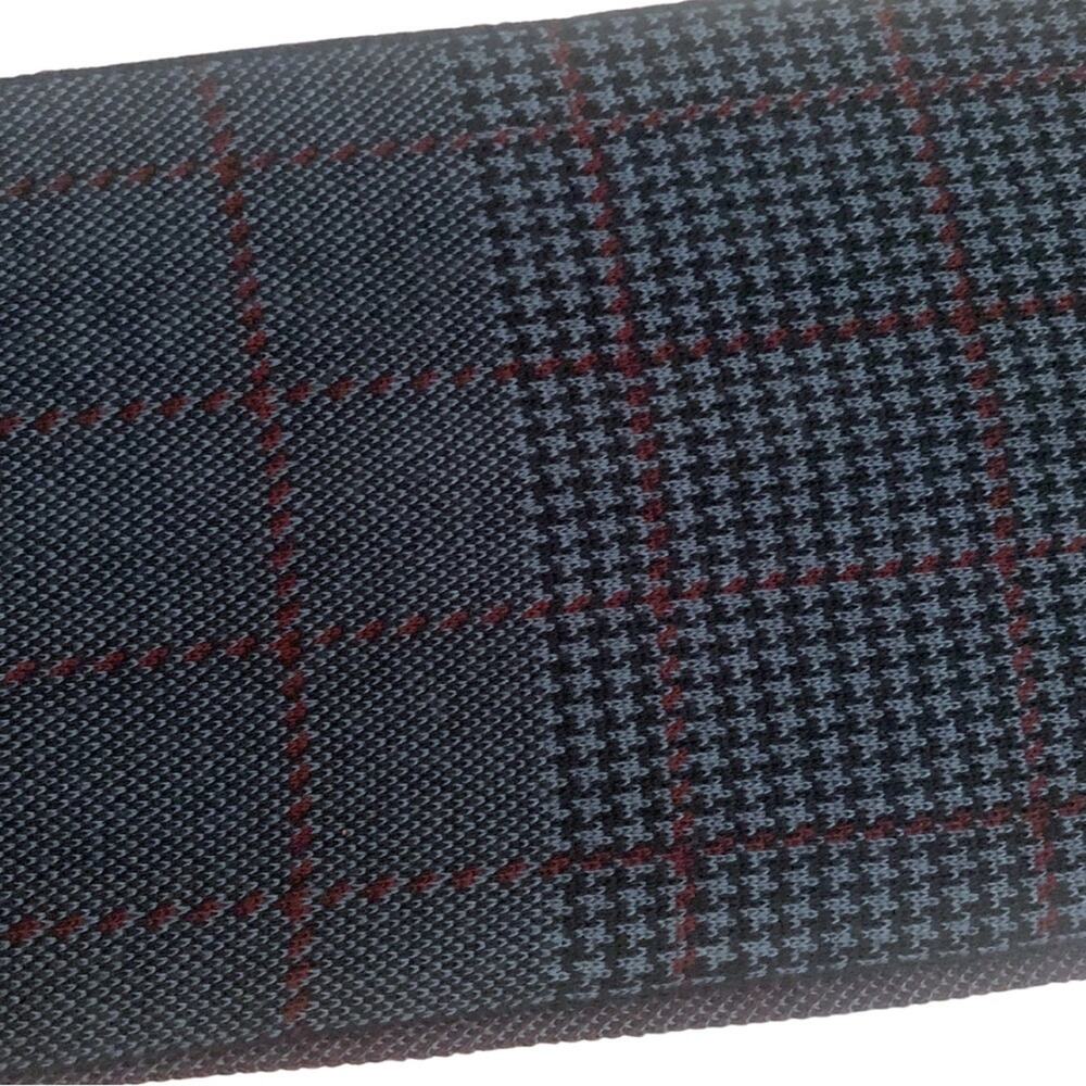 2/$30 Pierre Cardin Chevron Houndstooth Plaid Scarf Black Gray Burgundy Checks - Picture 3 of 8